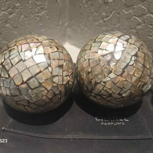 Decorative Abalone Shell Mother of Pearl 4" Orbs set of 2